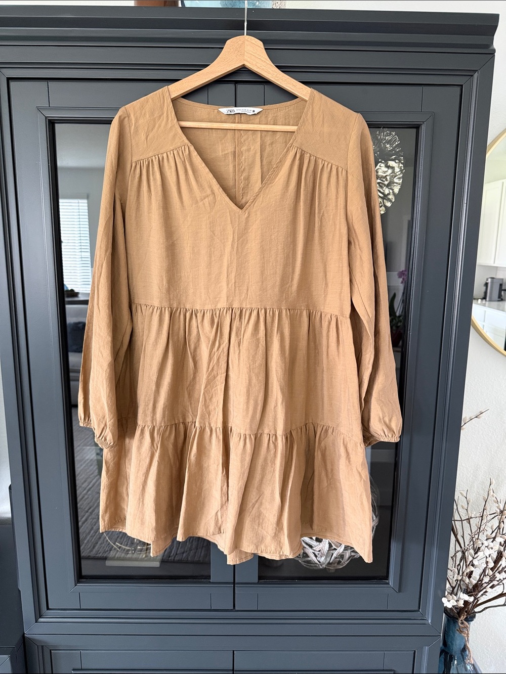 Zara Camel Tiered Dress